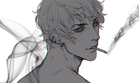 Парень курит референс