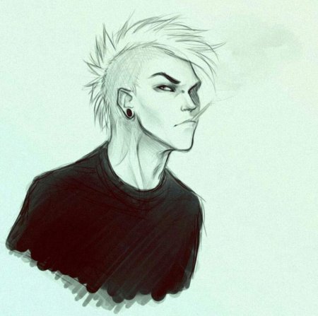 Аниме парень с ирокезом