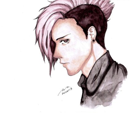 Аниме парень с ирокезом