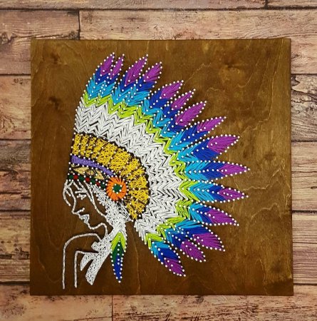 Панно из ниток и гвоздей