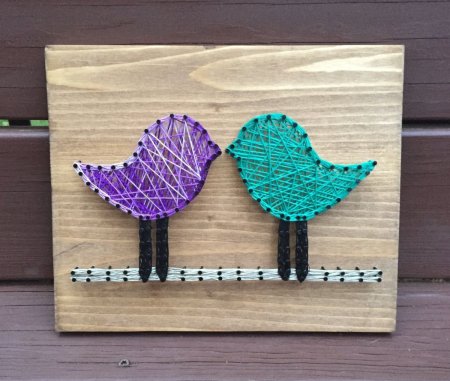 Панно из ниток и гвоздей