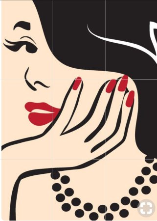 Синие ногти с цветочками