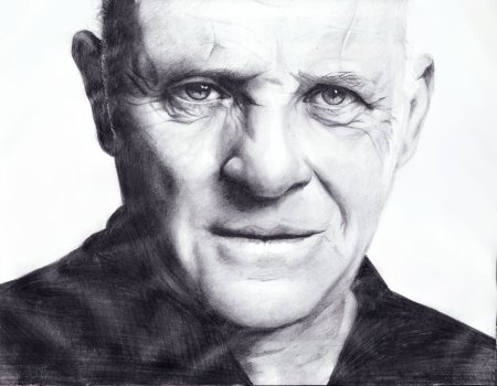 Энтони Хопкинс портрет в чб