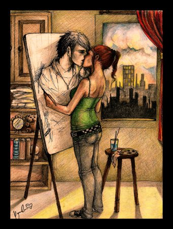 Парень и девушка художники