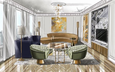 Интериор скетч Ольга Каминская