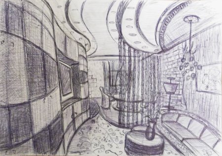Скетч интерьера в стиле ар деко