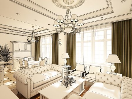 Скетч интерьера ар деко