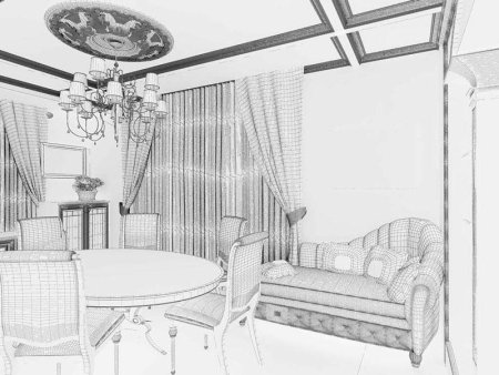 Стили интерьера карандашом