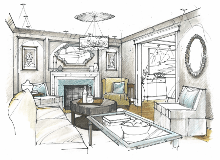 Скетчи интерьер стили