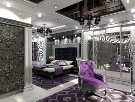 Спальня арт-деко в серебре