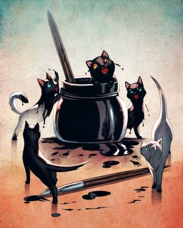 Черные коты арт