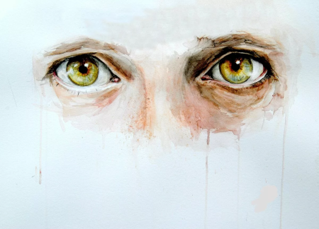 Мужские глаза акварелью