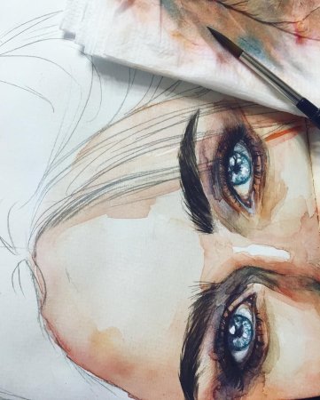 Глаз акварелью