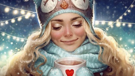 Девушка зима арт