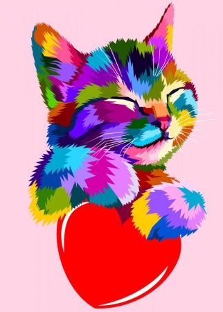 Разноцветный кот