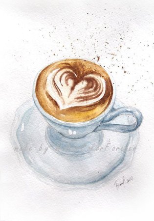 Кофе акварель