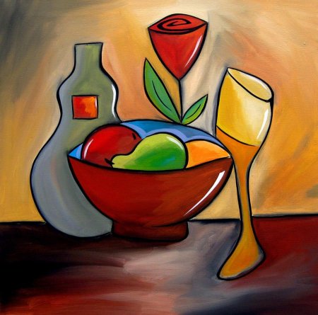 Абстрактный натюрморт кубизм