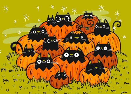 Хэллоуин милые иллюстрации