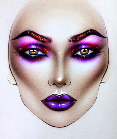 Фантазийный макияж на бумаге