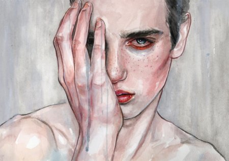 Натали Портман акварель