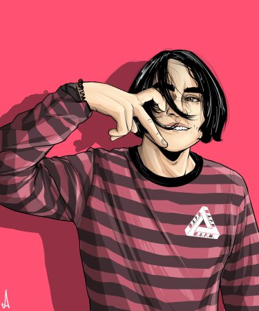 Контур женского лица