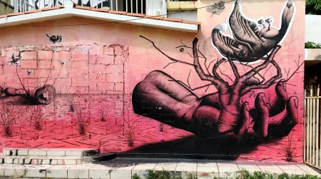 Уличное искусство рисования на стенах