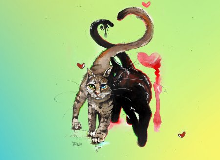 Кошка абстракция