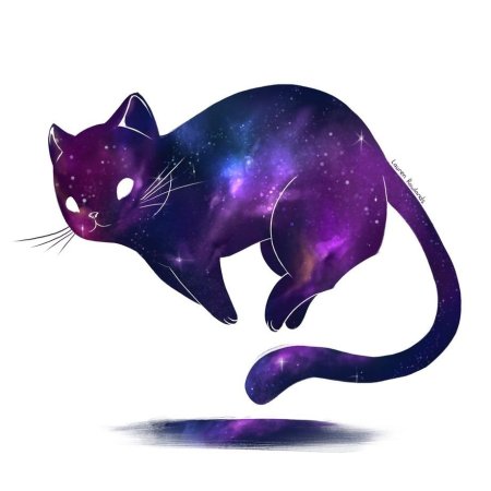 Фиолетовый котик арт