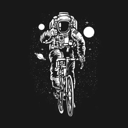 Космонавт арт чб