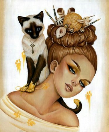 Женщина кошка арт