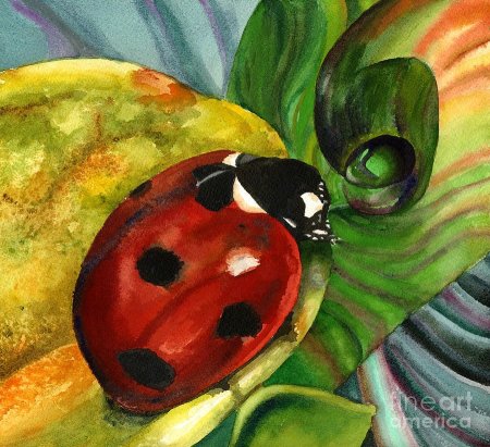 Стилизация насекомого акварелью