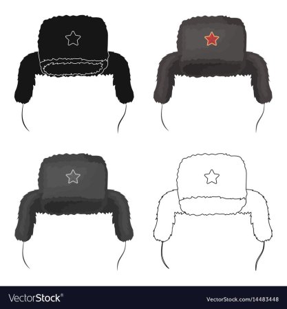 Шапка ушанка Векторная
