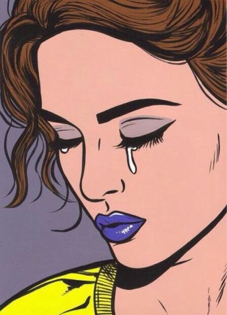 Поп-арт плачущая девушка