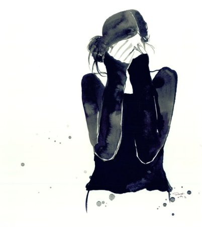 Девочка с закрытым лицом арт