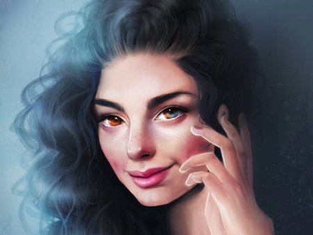 Портрет темноволосой девушки