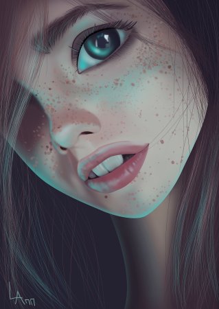 Лицо девушки арт