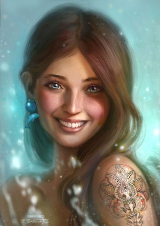 Улыбающаяся женщина арт