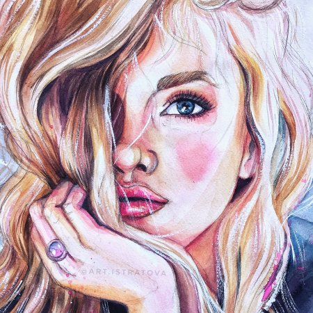 Девушка акварель