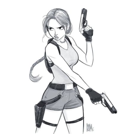 Лара Крофт рисовать