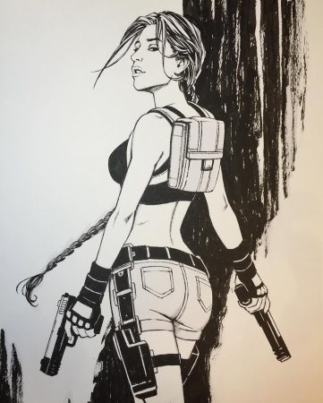 Лара Крофт скетч