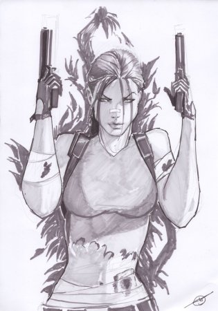 Лара Крофт томб Райдер рисунок