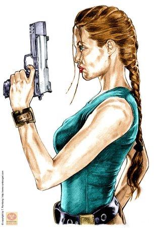 Лара Крофт Анджелина Джоли рисунок