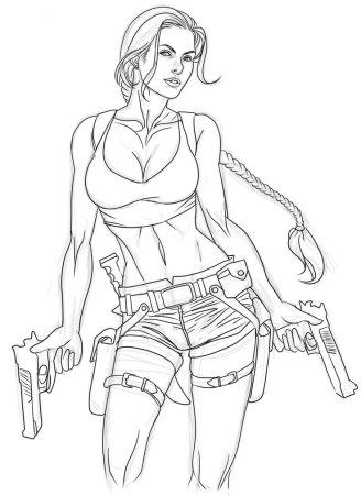 Раскраски Лара Крофт томб Райдер