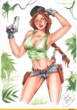 Лара Крофт арты мультяшные