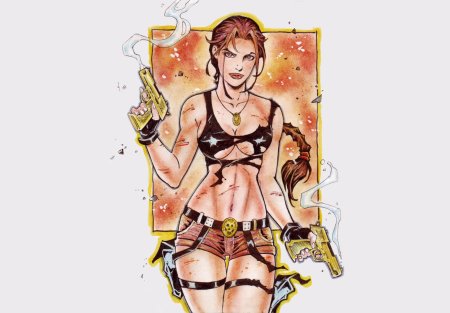 Лара Крофт арт рисунок