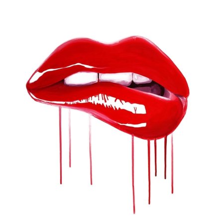 Губы красные нарисованные