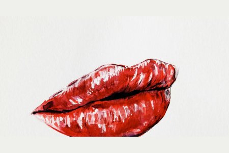 Губы красные нарисованные
