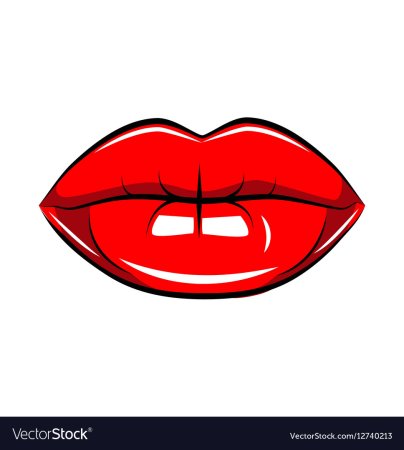 Красные губы поп арт