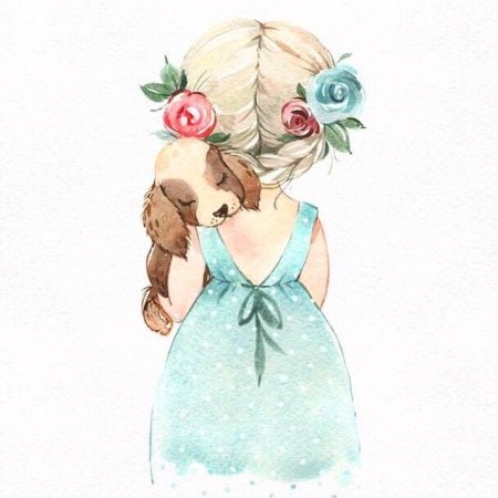 Девочка иллюстрация акварель