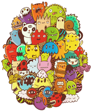 Дудл монстры